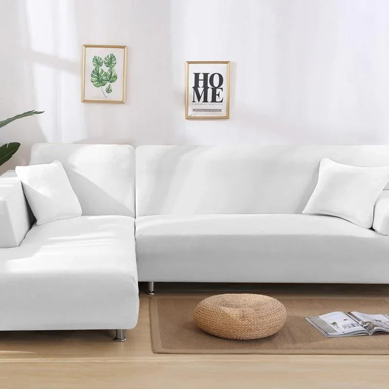 Corner Sectional Sofa Cover Alabaster White Main View