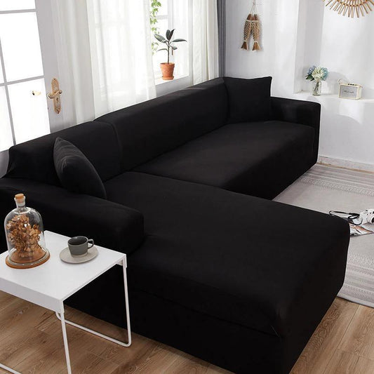Corner Sectional Sofa Cover Classic Black Main View