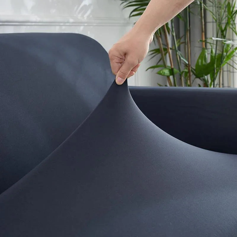 Corner Sectional Sofa Cover Clay Gray Close Up View