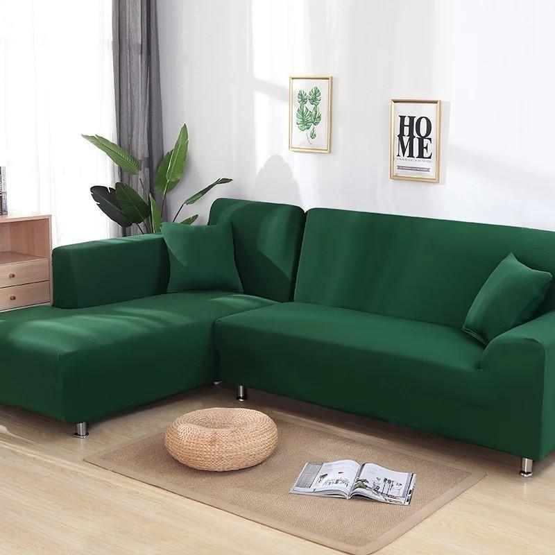 Corner Sectional Sofa Cover Green Malachite Main View
