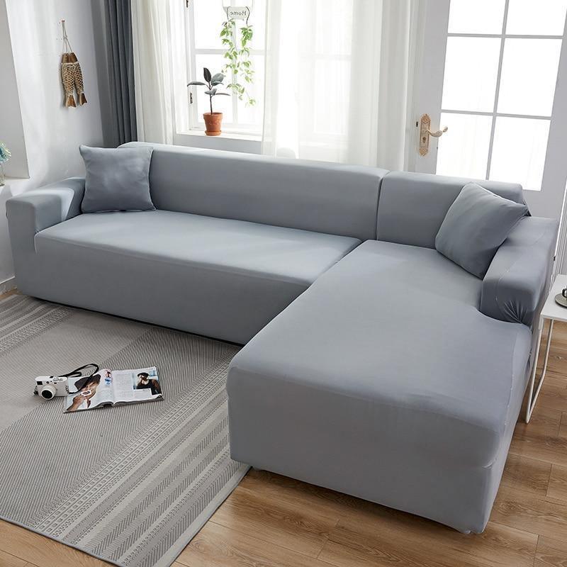 Corner Sectional Sofa Cover Mouse Grey Main View