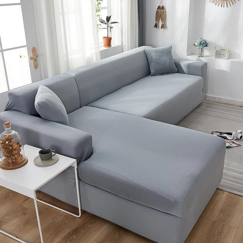 Corner Sectional Sofa Cover Mouse Grey Detail View