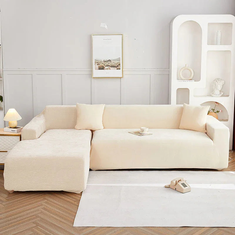 Corner Sectional Sofa Cover Snow Neil Beige Main View