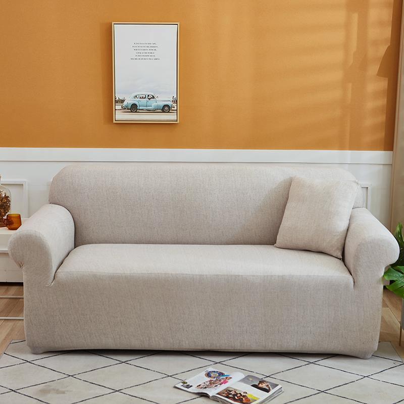 Cross Pattern Jacquard Sofa Cover Egg Shell Main View