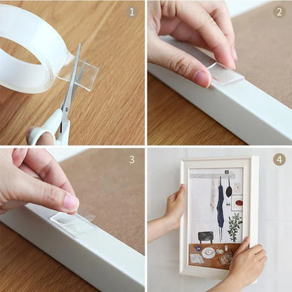 ✨ Transparent Nano Magic Tape – Reusable, Double-Sided, Leaves No Residue & Strong Adhesion for Household Use 🏠