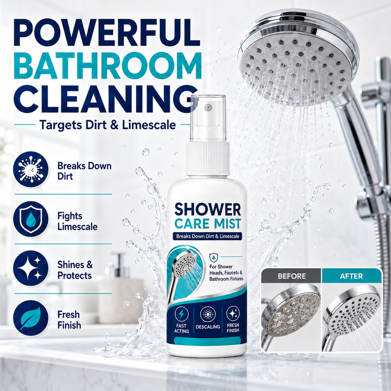 ⏰LIMITED TIME 49% OFF! 🚿 Instant Limescale Remover Spray | 🧼Restore Shiny Chrome & Water Flow