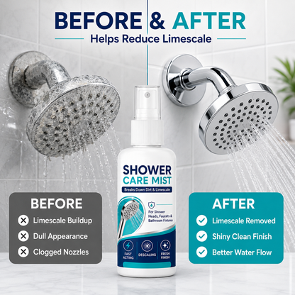 ⏰LIMITED TIME 49% OFF! 🚿 Instant Limescale Remover Spray | 🧼Restore Shiny Chrome & Water Flow