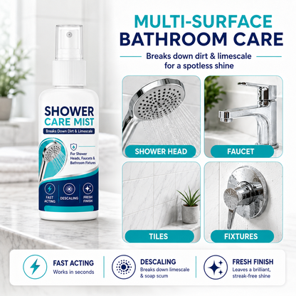 ⏰LIMITED TIME 49% OFF! 🚿 Instant Limescale Remover Spray | 🧼Restore Shiny Chrome & Water Flow