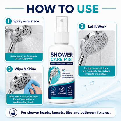 ⏰LIMITED TIME 49% OFF! 🚿 Instant Limescale Remover Spray | 🧼Restore Shiny Chrome & Water Flow