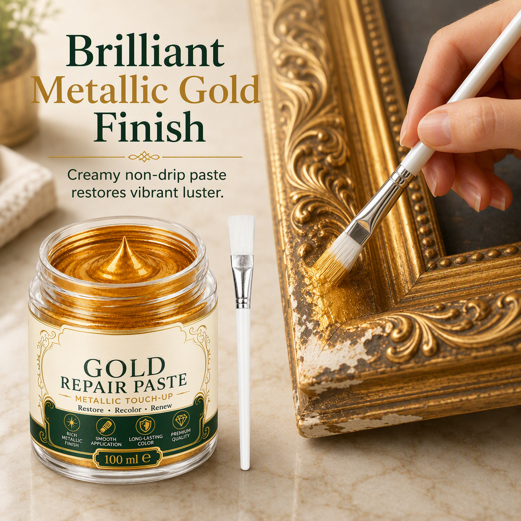 🖼️Gold Metallic Refinishing Repair Paste with Brush