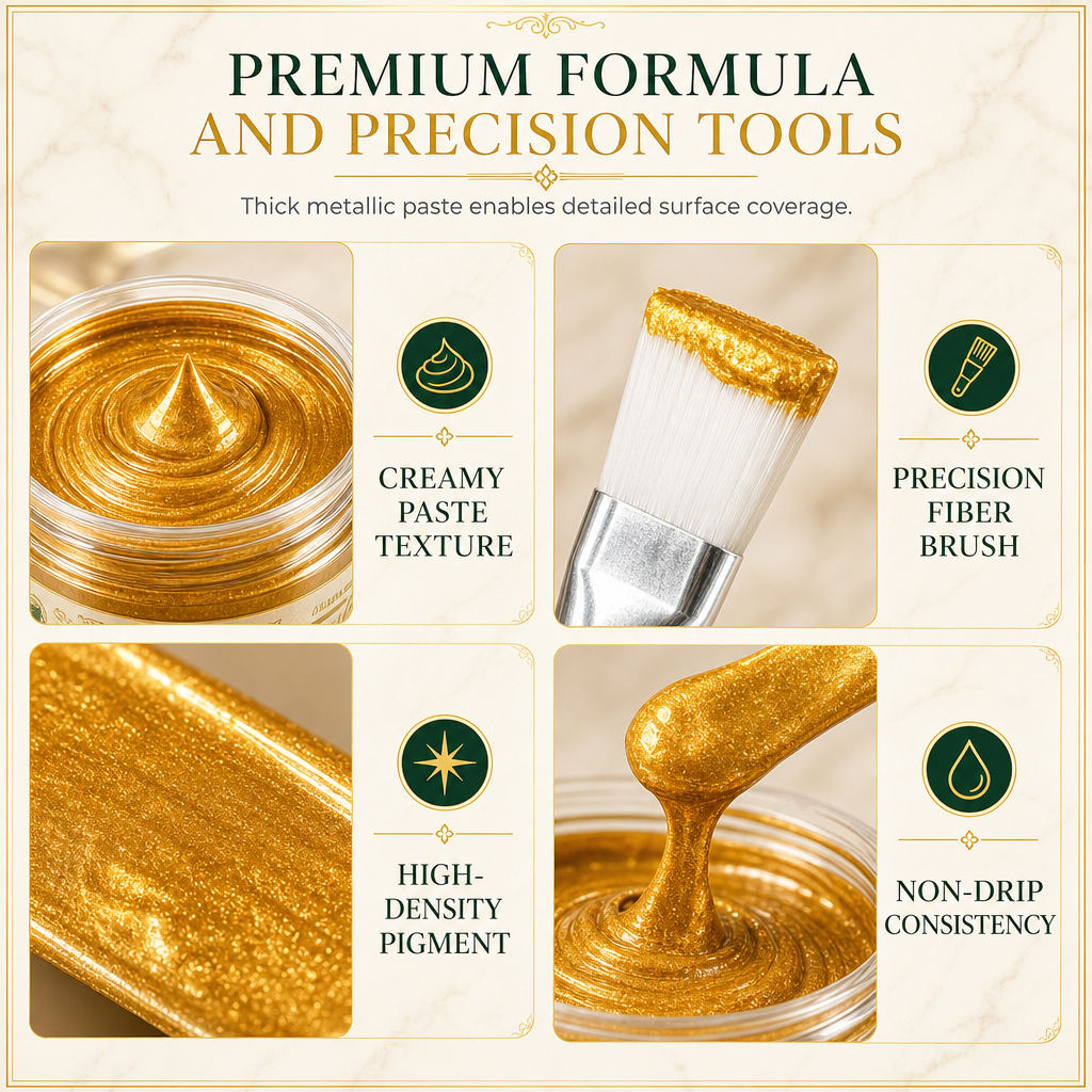 🖼️Gold Metallic Refinishing Repair Paste with Brush