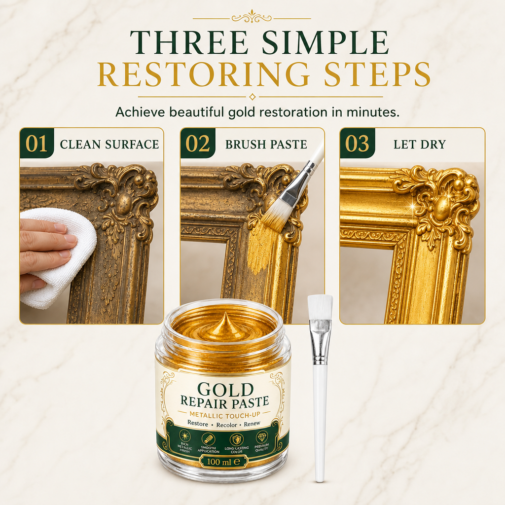 🖼️Gold Metallic Refinishing Repair Paste with Brush