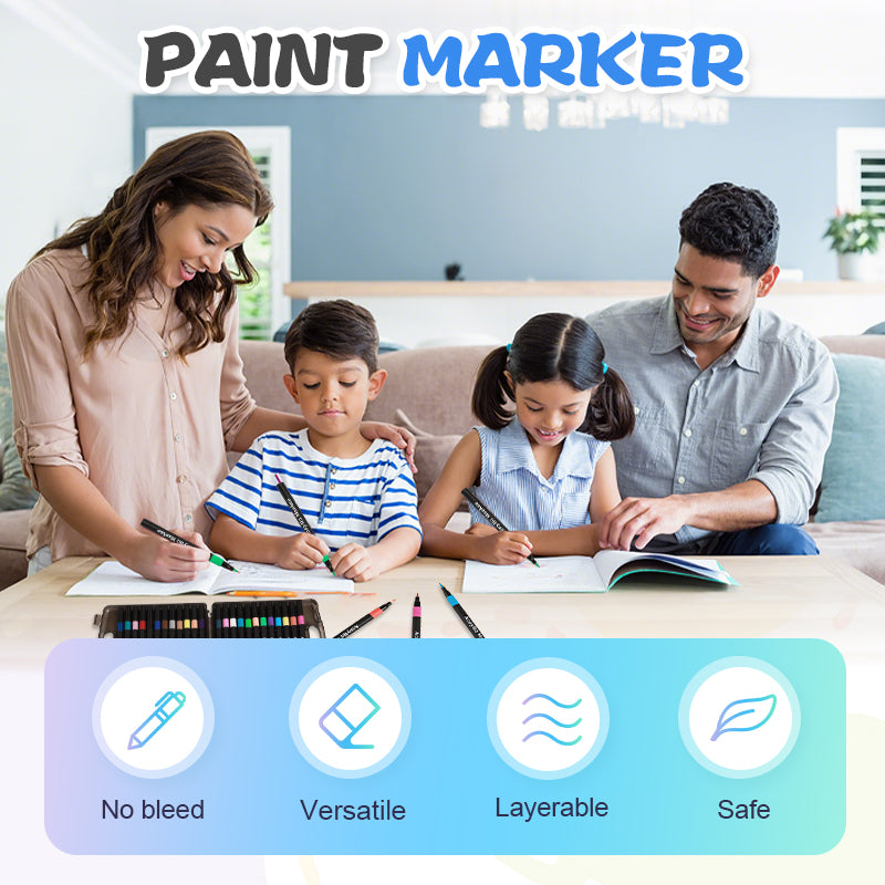 Dual Tip Fast-Dry Acrylic Paint Marker