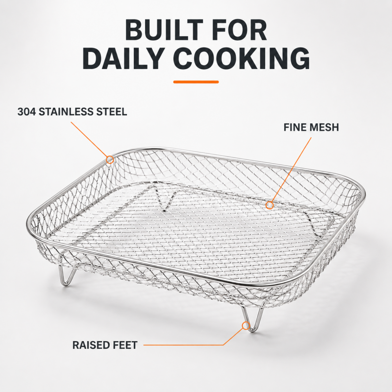 🍟Stackable Air Fryer Racks - Triple Your Cooking Capacity & Eliminate Uneven Heating